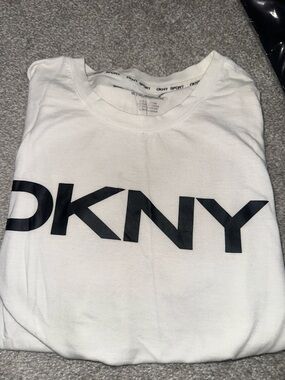 DKNY White T-Shirt with Black Logo
